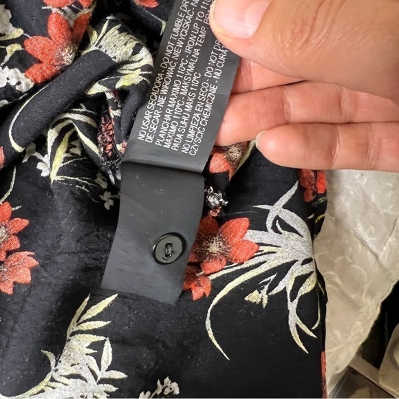 Zara La Fleur Floral Black Mini Shirt Dress Size Small - Picture 6 of 9